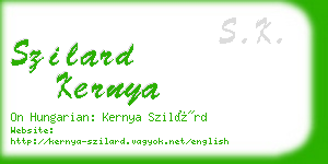 szilard kernya business card